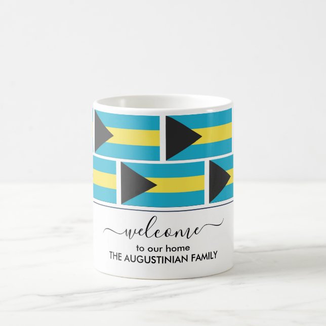 Taza De Café Elegante bienvenida personalizada de la BANDERA BA (Centro)