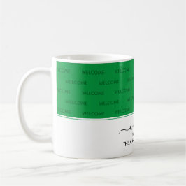 Taza De Café Elegante bienvenida verde a nuestro huésped