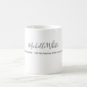 Taza De Café Elegante Blanco Sencillo Profesional Moderno