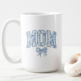 Taza De Café Elegante Blue Bow Chinoiserie Mom