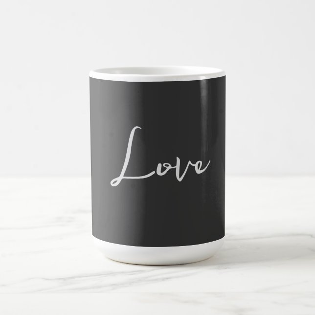 Taza De Café Elegante Boda de amor de fondo gris (Centro)