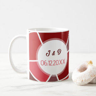 Taza De Café Elegante Boda Geométrica