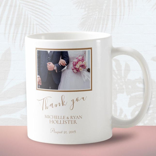 Taza De Café Elegante boda gracias foto (Subido por el creador)