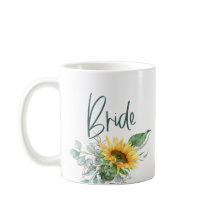 Elegante Boda Rústico Bride Sunflower Eucalyptus