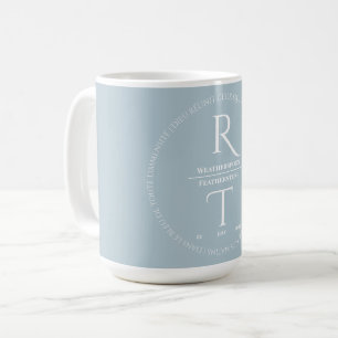 Taza De Café Elegante Boda sencillo de guion gris blanco