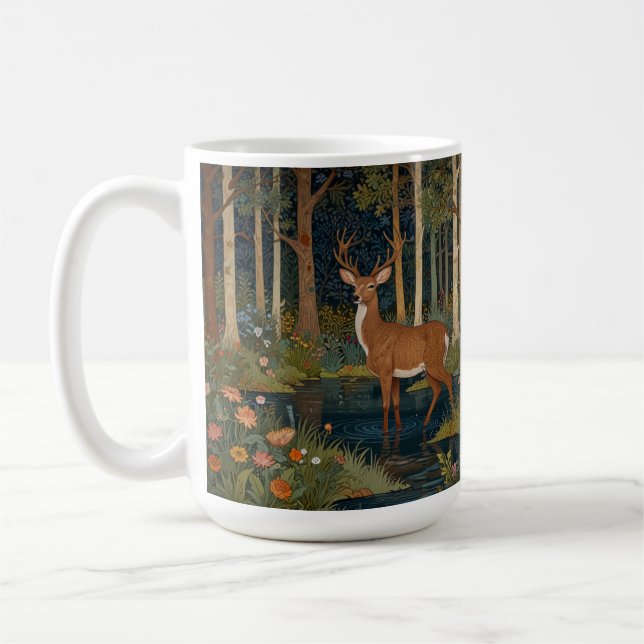 Taza De Café Elegante bosque de árboles rústicos de naturaleza (Izquierda)