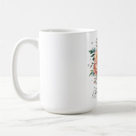 Taza De Café Elegante Bouquet Peach con Boda Diamonds