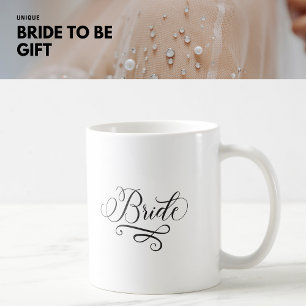 Taza De Café Elegante Bride Clásico Negro y Blanco