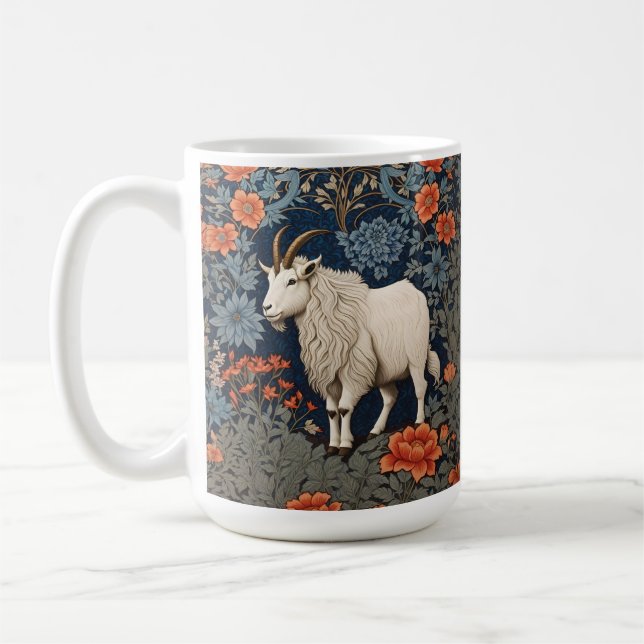 Taza De Café Elegante cabra de montaña William Morris inspirado (Izquierda)