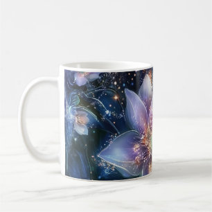 Taza De Café Elegante café negro floral