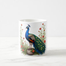 Elegante café pavo real