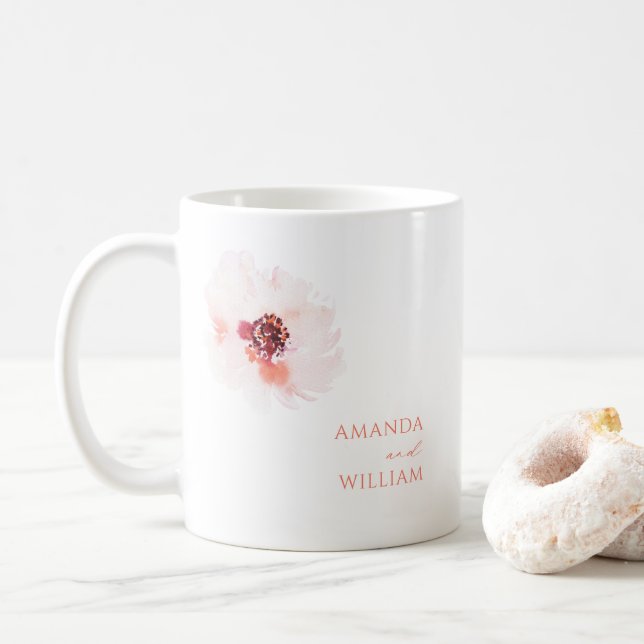 Taza De Café Elegante café personalizado Mug - acuarela (Con donut)