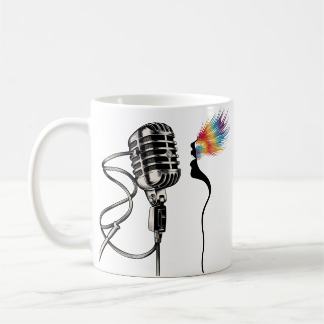 Taza De Café Elegante cantante de silueta