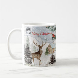 Taza De Café Elegante Cardenal Rojo de Wonderland Winter