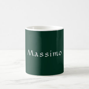 Taza De Café Elegante Casual Verde Oscuro Propio Nombre Letra a
