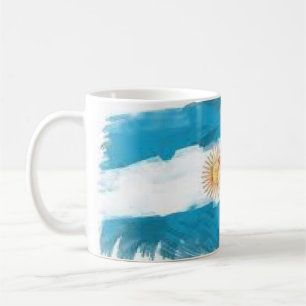 Taza De Café Elegante cerámica de bandera argentina vintage