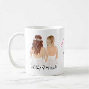 Taza De Café Elegante Chica Floral Boho  Bridesmaid Propuesta C