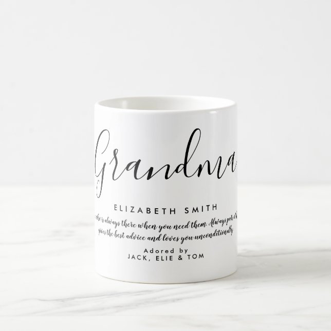 Taza De Café Elegante cita de la abuela con escritura feminista (Centro)