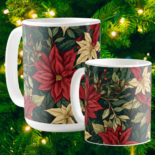 Taza De Café Elegante Clásico William Morris Poinsettia Fiesta