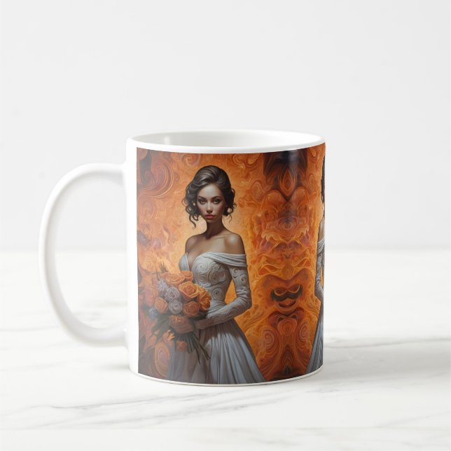 Taza De Café Elegante Colección de Bodas de novias florales (Izquierda)