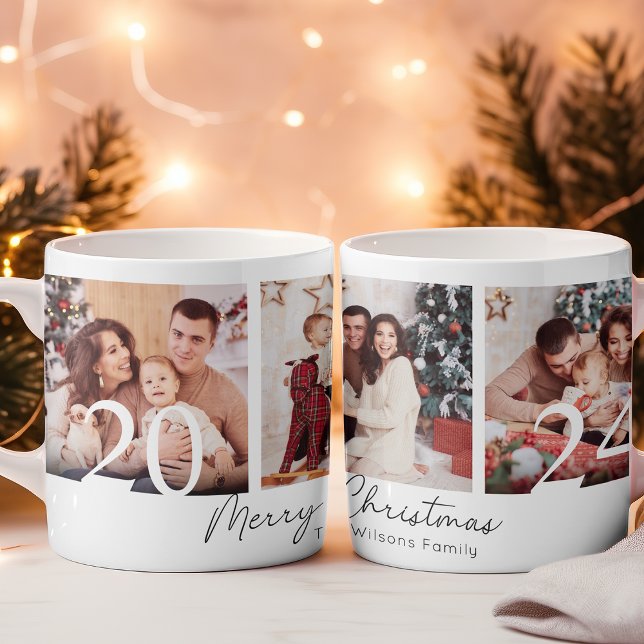 Taza De Café Elegante Collage de fotos de Navidades familiares (Subido por el creador)