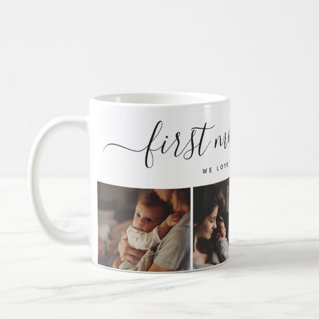 Taza De Café Elegante Collage de fotos Personalizado del Día de (Izquierda)