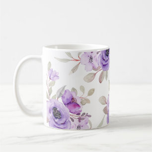 Taza De Café Elegante color de agua violeta morada brillante