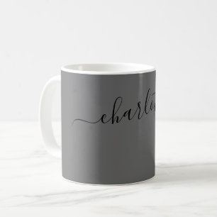 Taza De Café Elegante Color de Granito Moderno Nombre Personali