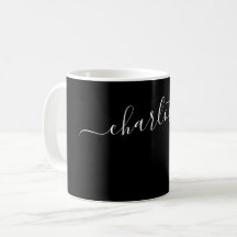 Elegante Color Negro Nombre Moderno Personalizado
