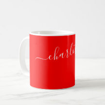 Elegante Color Rojo Moderno Nombre Personalizado