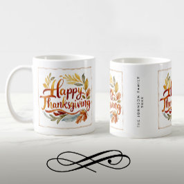 Taza De Café Elegante Colorido de Otoño para Acción de Gracias