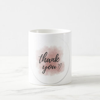 Taza de café elegante con agradecimiento en acuare