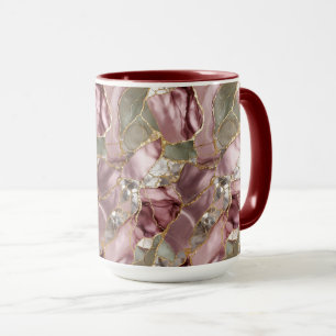 Taza de café elegante con vetas doradas y mármol s
