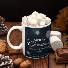Taza De Café Elegante copo de nieve | Feliz Navidad | PERSONALI