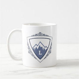 Taza De Café Elegante Cresta de Montaña Monograma