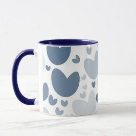 Taza de café elegante de dos tonos con corazones a