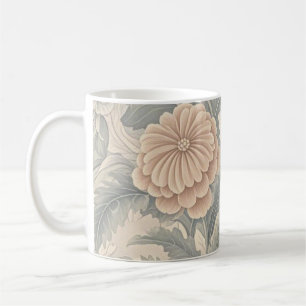 Taza De Café Elegante, de inspiración vintage, floral suave y d