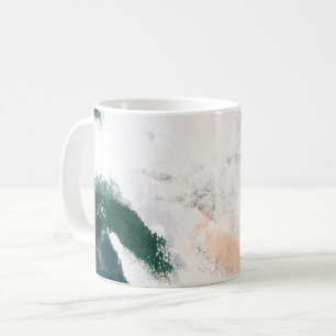 Taza de café elegante de melocotón esmeralda pinta