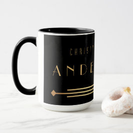 Taza de café elegante de Navidad art déco