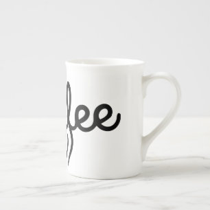 Taza de café elegante de porcelana de hueso - Letr