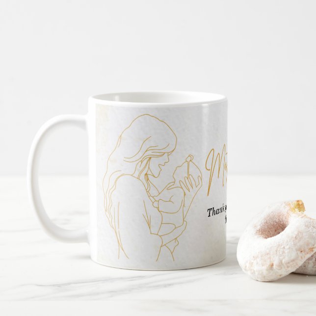 Taza De Café Elegante Día de la Madre Dorada (Con donut)