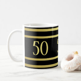 Taza De Café Elegante Día de Oro Masculino y Nacimiento Negro