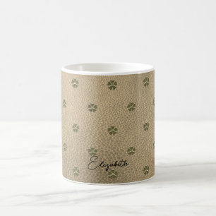 Taza De Café Elegante Día de San Patricio Trébol, Cuero