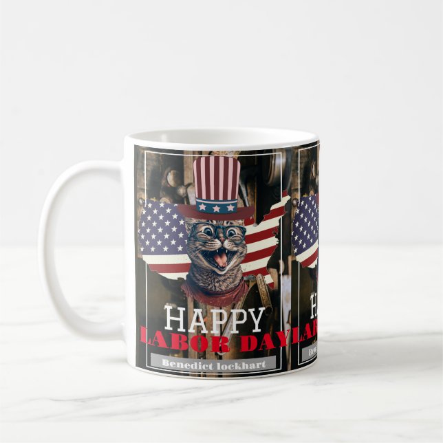 Taza De Café Elegante Día del Trabajador Solidario con bandera  (Izquierda)