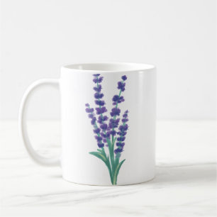 Taza De Café Elegante diseño botánico de acuarela de lavanda