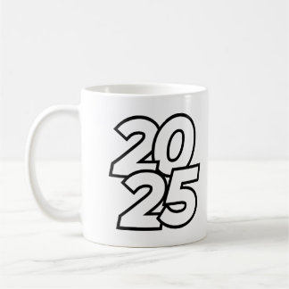 Taza De Café Elegante diseño de celebración de Año Nuevo 2025 c