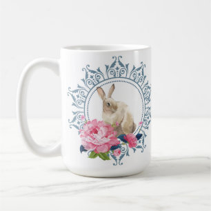 Taza De Café Elegante diseño de Conejo de Pascua