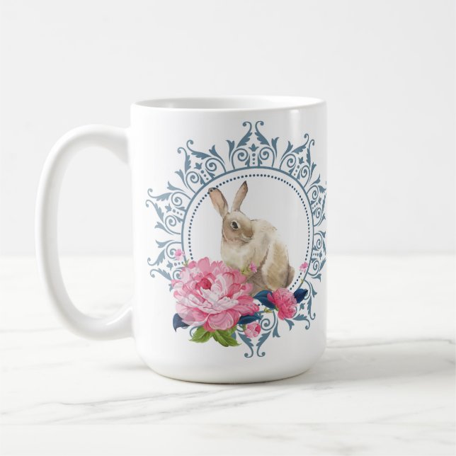 Taza De Café Elegante diseño de Conejo de Pascua (Izquierda)