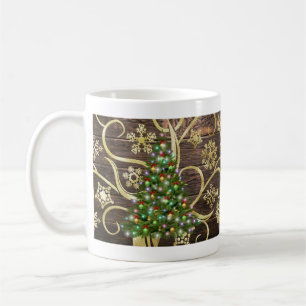 Taza De Café Elegante diseño de oro de madera de paja de árbol