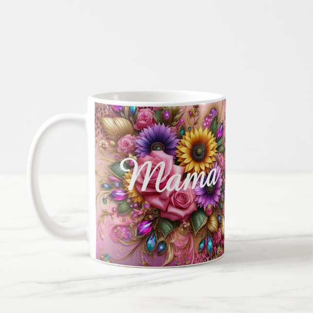 Taza De Café Elegante diseño mamario - Fusión floral y Purpurin (Izquierda)